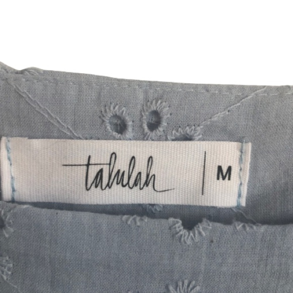 NWOT Talulah Bring Me Flowers Blue Eyelet Tiered Mini Dress Size M - Picture 8 of 11